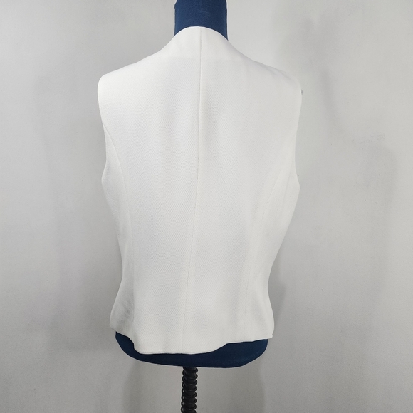 B Bennett White Lined Hidden Buttons Vest - Picture 7 of 12
